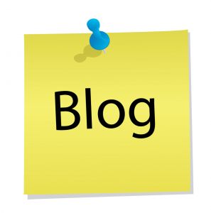 an icon for articles about blogging - it displays a thumbtacked post-it note saying *Blog*